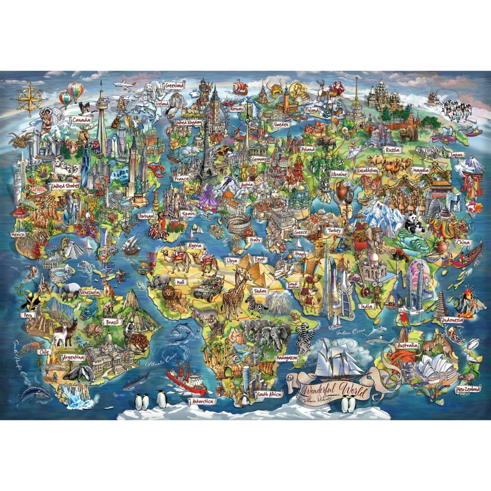 Пазлы на 500/1000/1200/2000 эл – обзор и цена Puzzle Map World